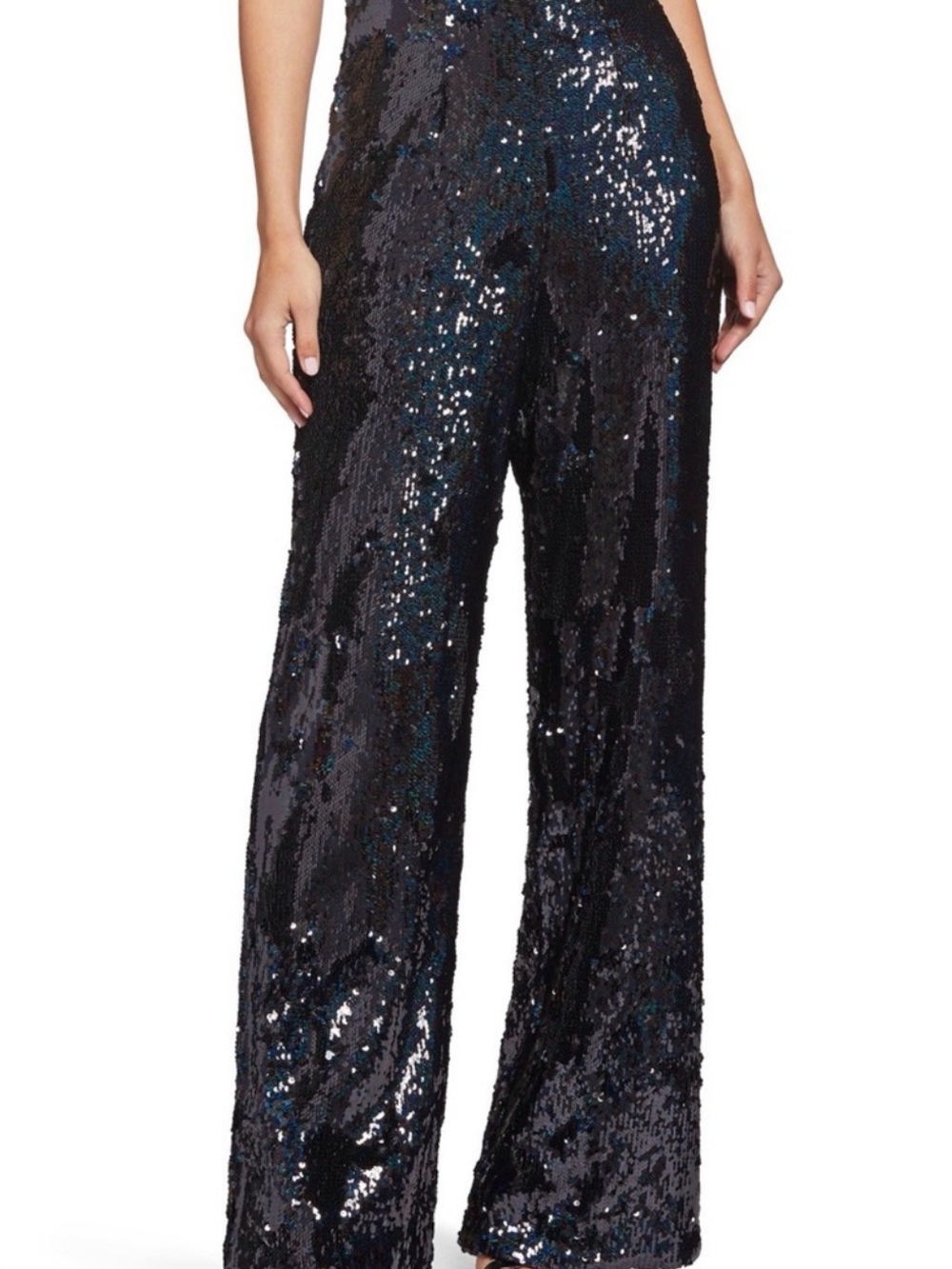 DRESS THE POPULATION  Sequin Wide-Leg Pants - Black XS